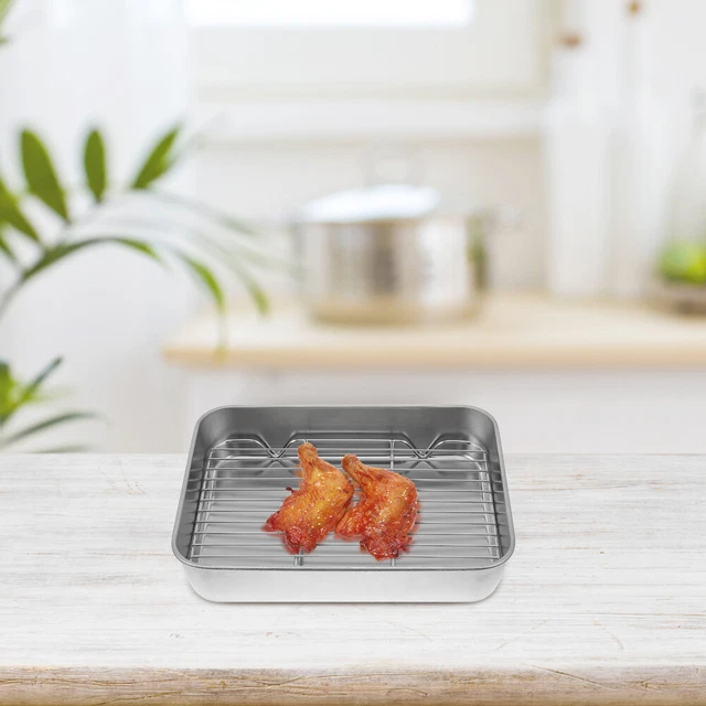 Grille De Refroidissement En Acier Inoxydable TOPBATHY 25x25 Cm - Pour Four, Barbecue, Cuisson Et Refroidissement Aliments