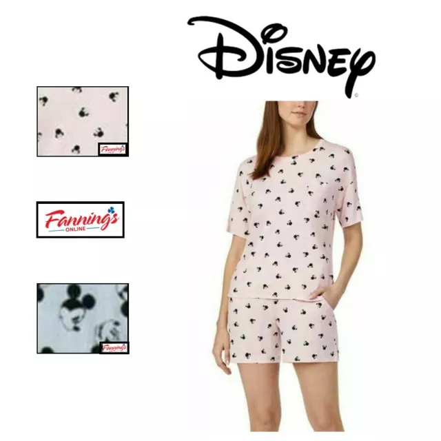 Disney 2 Piece Capri Pajama Set Womens Small Pink Floral Short Sleeve  Lounge