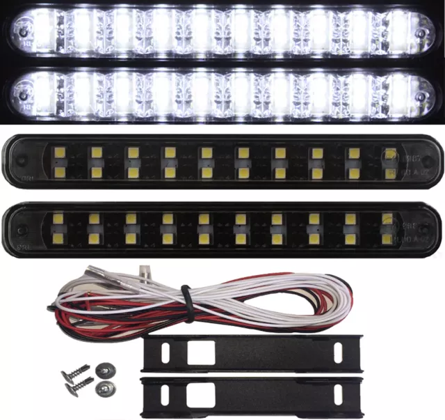 2x LED Tagfahrlicht 20 SMD schwarz E-Prüfzeichen E4 R87 DRL Xenon white 6000K M9