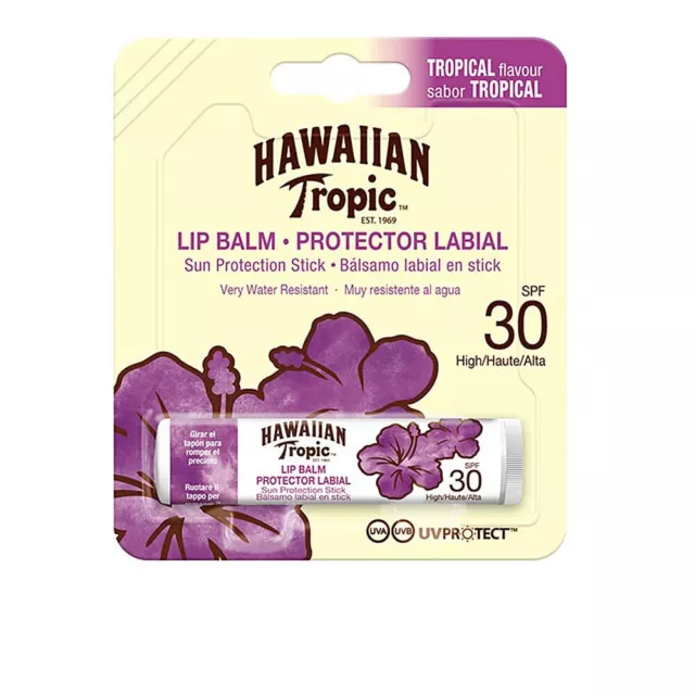 Solaires Hawaiian Tropic unisex LIP BALM sun protection stick SPF30 4 gr