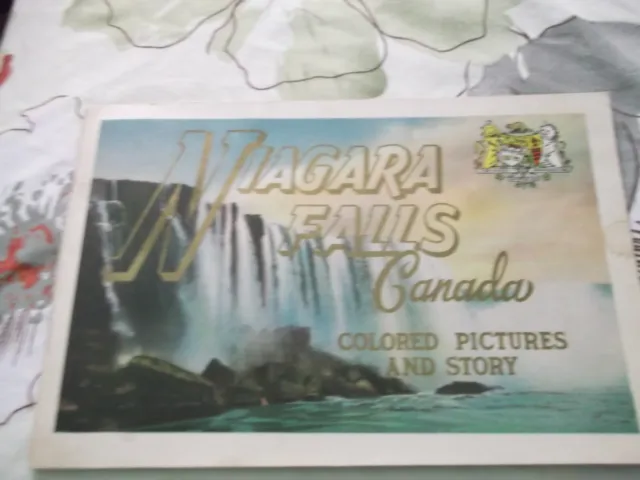 Vintage 1948 9"x 6" Niagara Falls Canada Colored Pictures and Story booklet