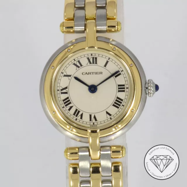 Cartier Panthere 166920 Quarz Damen Uhr Stahl Gold 24mm xxyy
