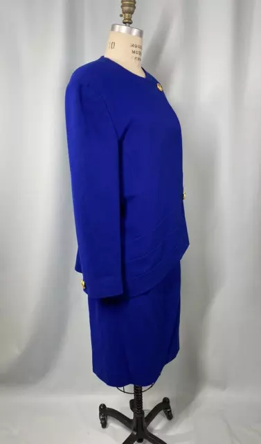 Vintage Skirt Suit SIZE 18 plus women's HERBERT GROSSMAN blue 80s 90s designer 3