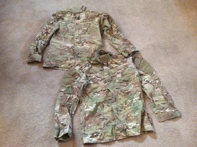 Lot of 2 US ARMY OCP COMBAT UNIFORM COATS MULTICAM FLAME RESISTANT MEDIUM LONG
