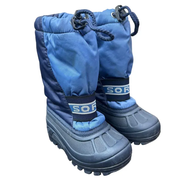 Sorel Toddler Size 8 Cub 2 Blue Winter Waterproof Insulated Pull On Snow Boots