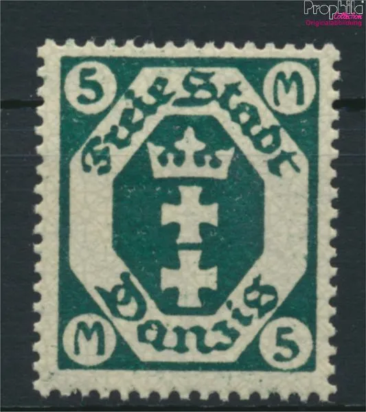 Briefmarken Danzig 1922 Mi 108Y, liegendes Wasserzeichen 2 postfrisch(9222624