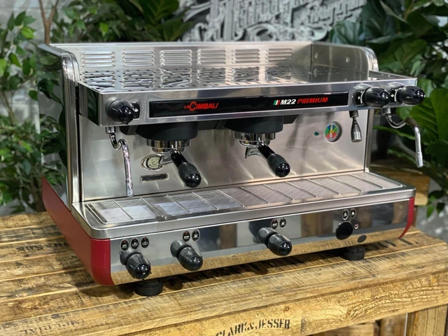 Macchina Per Caffè Espresso La Cimbali M22 Premium 2 Gruppi Inox E Rossa
