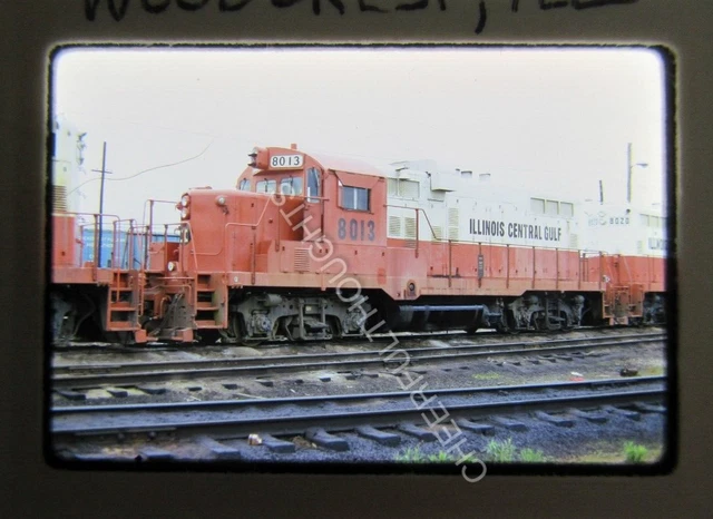 Original '74 Kodachrome Slide ICG Illinois Central Gulf 8013 Woodcrest Yd  38M29