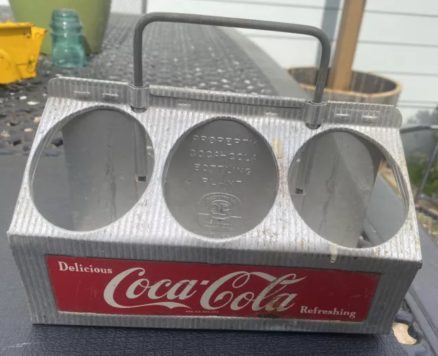 Vintage COCA COLA COKE 1950’s Aluminum Metal 6-Pack Bottle Carrier Holder