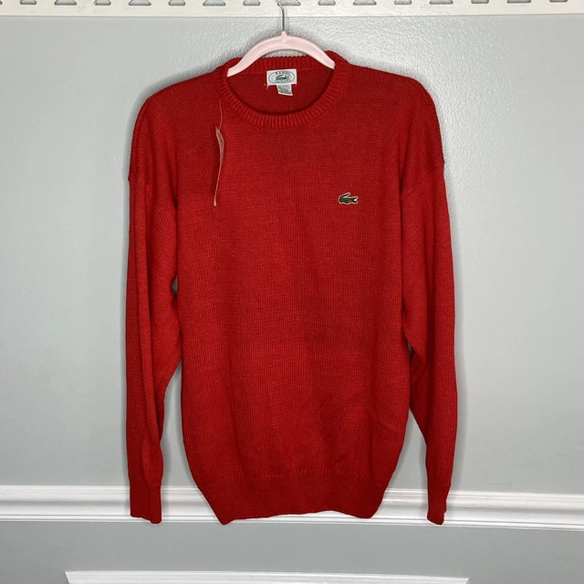 Vintage Unisex  Izod Lacoste Sweater Orange Medium Large XL 20 Crew Cotton New