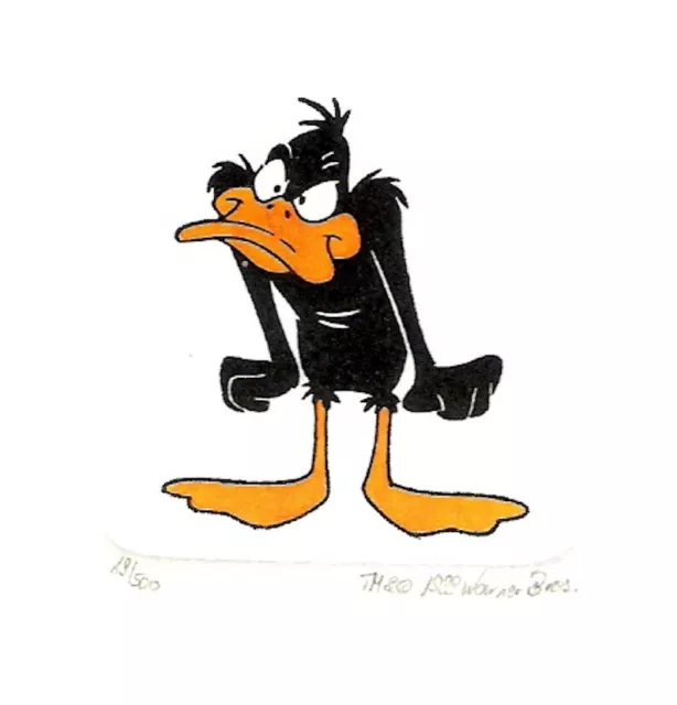 Warner Bros Daffy Duck Hand Painted Ltd Ed Etching