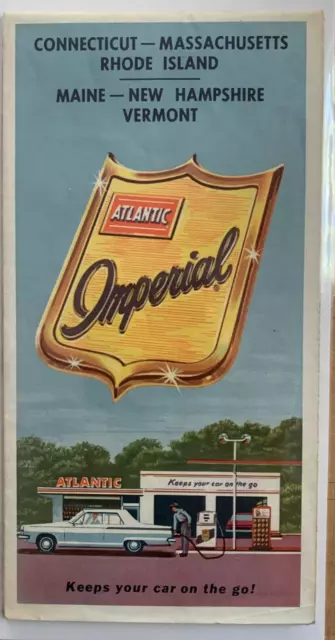 Atlantic Imperial New England Road Map circa 1960's