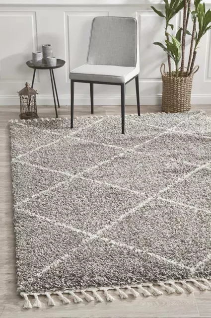 NO MADE MOROCCAN Grey 22 Modern Hall Runner & Rug Large Floor Mat Carpet