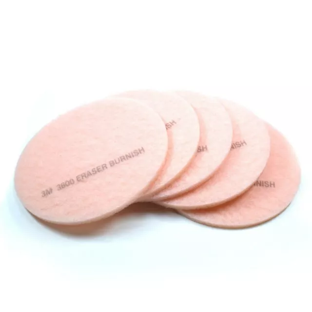 3M™ 3600 Eraser Burnish Pads, 20" Diameter, Pink, Box Of 5