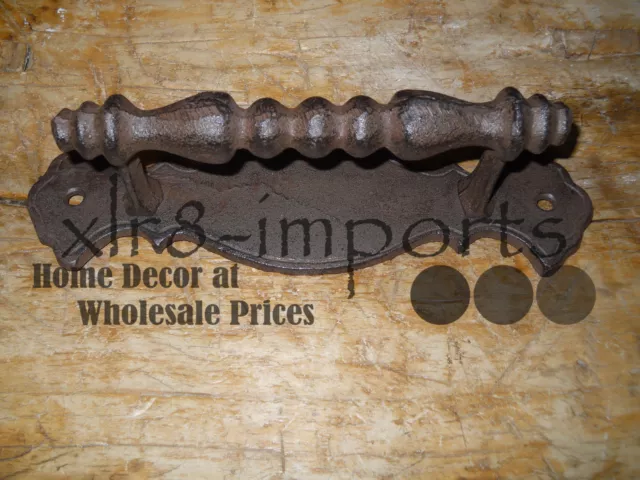2 HUGE Cast Iron Antique Style FANCY Barn Handle, Gate Pull, Shed Door Handles 2