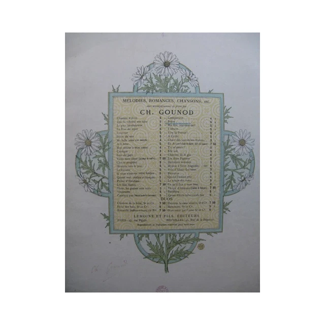 GOUNOD Charles Prière Piano Chant ca1885
