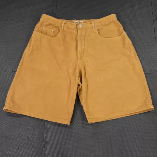 Vintage 80s Guess George Marciano Shorts Mens 36 Mustard Brown Denim Made USA