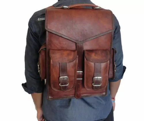 Hombre o Mujer Cuero Auténtico Portátil Viaje Bandolera Mochila Informal Bolsa