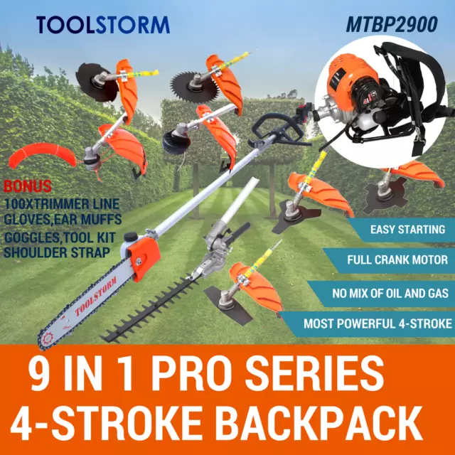 4-STROKE Backpack Pole Chainsaw Hedge Trimmer Saw Brushcutter Whipper Snipper..