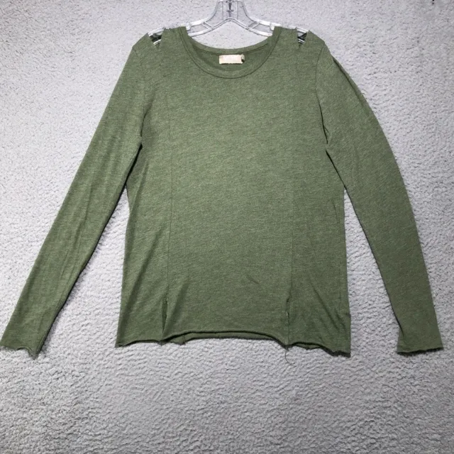 NATION LTD Long Sleeve Tee Top Shirt Pima Cotton Green