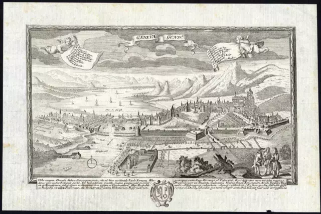 Antique map-GENEVA-SWITZERLAND-Pieter van der Aa-1729