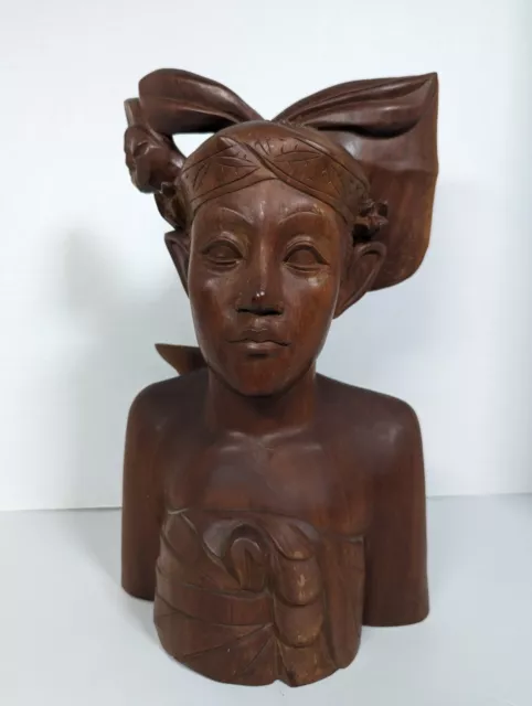 Vintage Bali Indonesian Carved Mahogany Wood Figures - Klungkung