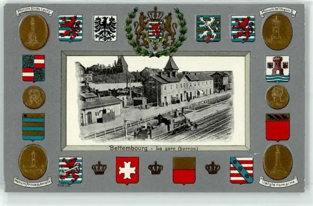 51834528 - Bettemburg Bahnhof Wappen Briefmarken Luxemburg