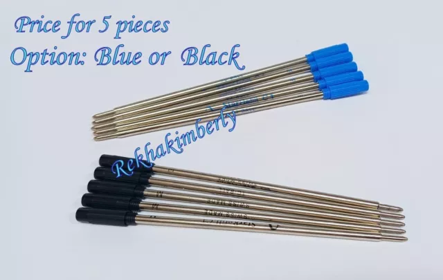 5 Pcs x StarMinen C1 Cross Ballpoint Refill Swiss made Option-Black / Blue