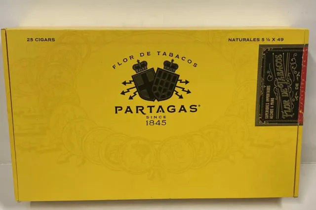 Partagas Flor De Tabacos Yellow Wood Empty Cigar Box Craft/Jewelry