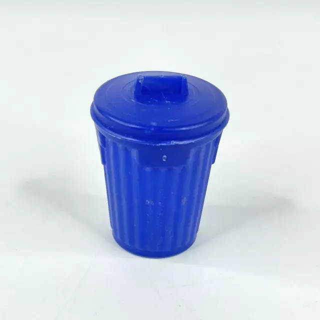 Vintage Topps Chewing Gum Blue Garbage Trash Can with Lid Candy Container Empty Vintage Topps Chewing Gum Blue Garbage Trash Can with Lid Candy Container Empty