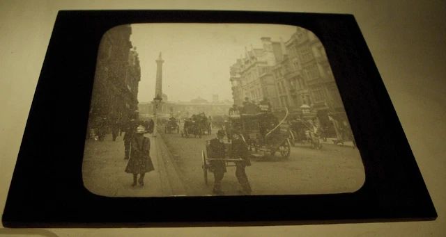 White Hall near Traffic Square London UK Photograph Magic Lantern Slide c1890's