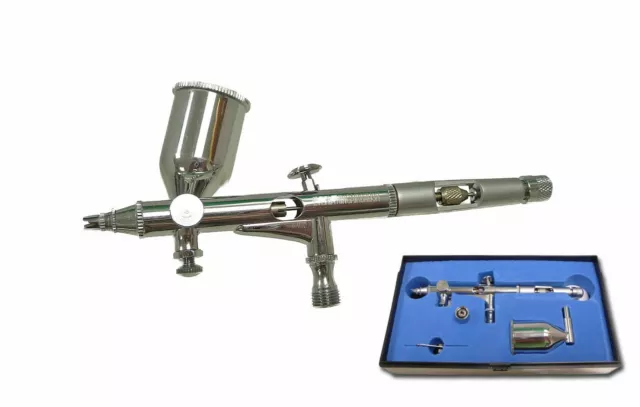 PRECISION AIRBRUSH KIT - GRAVITY FEED DOUBLE ACTION AIRBRUSH AB-180 - NEW!