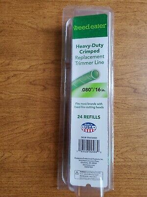 NEW WeedEater Heavy Duty Crimped Replacement Trimmer Line .08"/16" - 24 Count