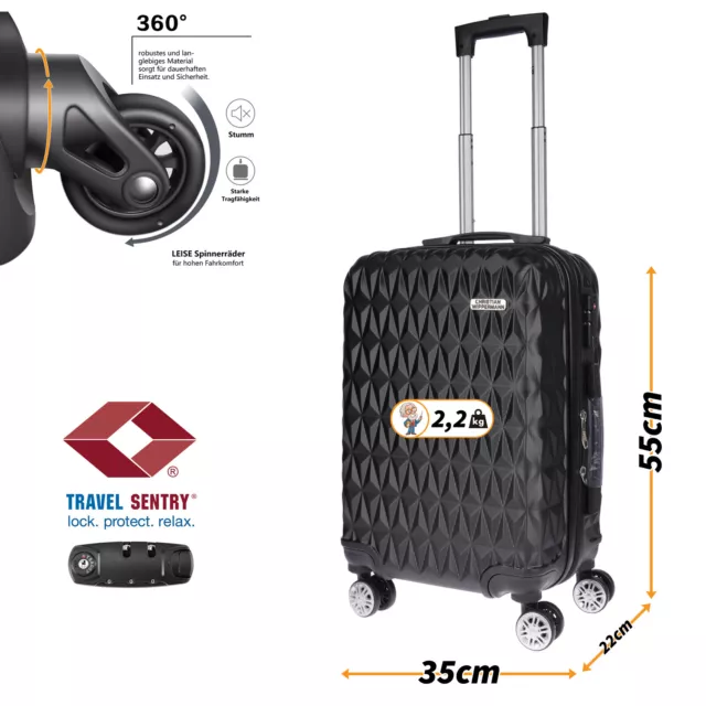 Handgepäck Trolley Handgepäckkoffer Reiskoffer Hartschale Bordgepäck Koffer