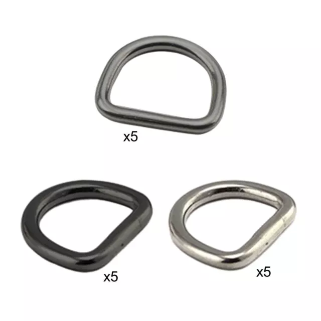 5Pcs Closed D Rings D Shape Buckle for Bags Hardware Bags Ring Pet Collars