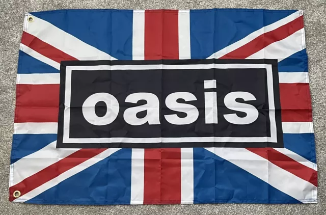 OASIS UNION JACK MUSIC FLAG – 3x2 Ft BRITPOP - FESTIVALS NOEL & LIAM GALLAGHER