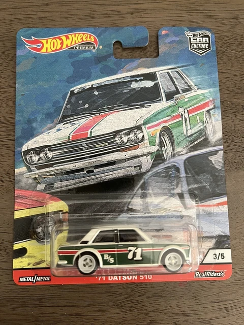 Hot Wheels Premium Car Culture '71 Datsun 510 Door Slammers w/ Real Riders GL1