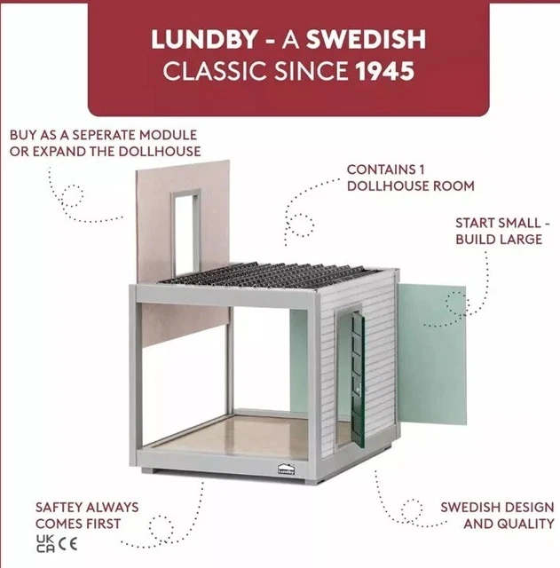 MODERN VILLA LUNDBY LIFE dolls house storeys & accessories Sweden box