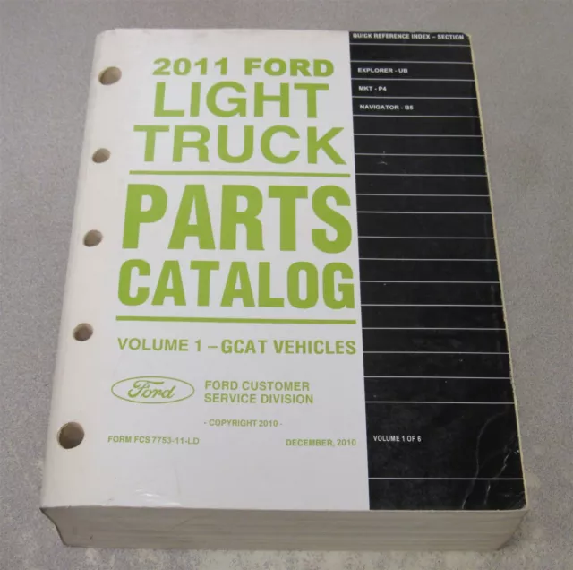 2011 Ford Explorer Lincoln Navigator Parts Illustration & Text Catalog Manual