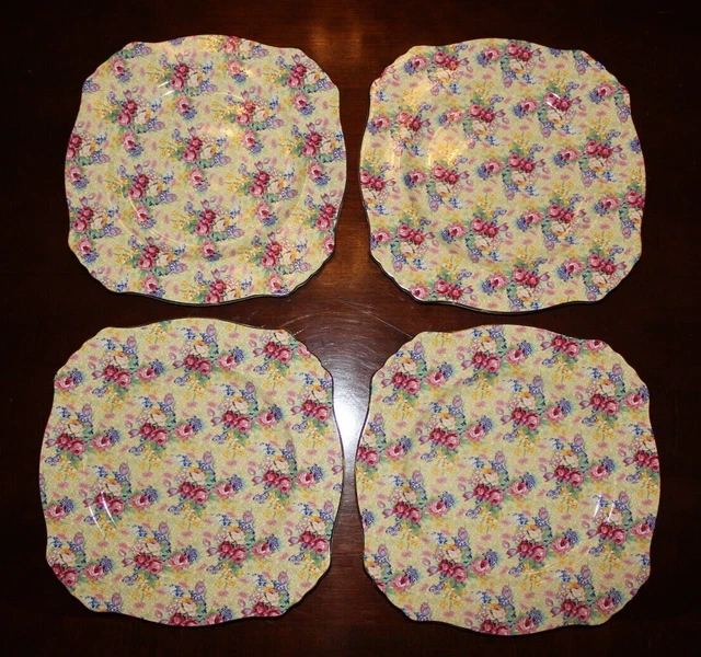 4 Royal Winton Grimwades Welbeck Vintage 1995 Chintz Dinner Plates 2