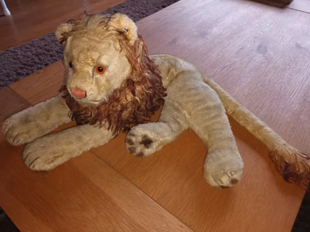 Steiff Tier, Löwe Leo ... Knopf im Ohr ... Nickelknopf ... frühe 60er, ca. 50 cm