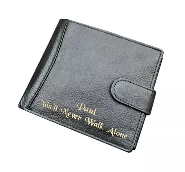 Personalised Leather Wallet You'll never walk alone Liverpool FC Football Fans