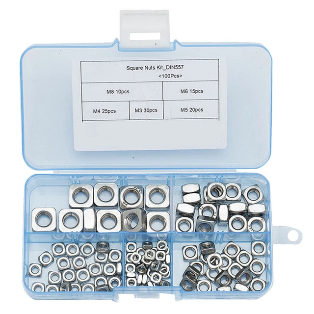 100 pz 100 pz dadi quadrati in acciaio inox nylon inserti dadi maggiori