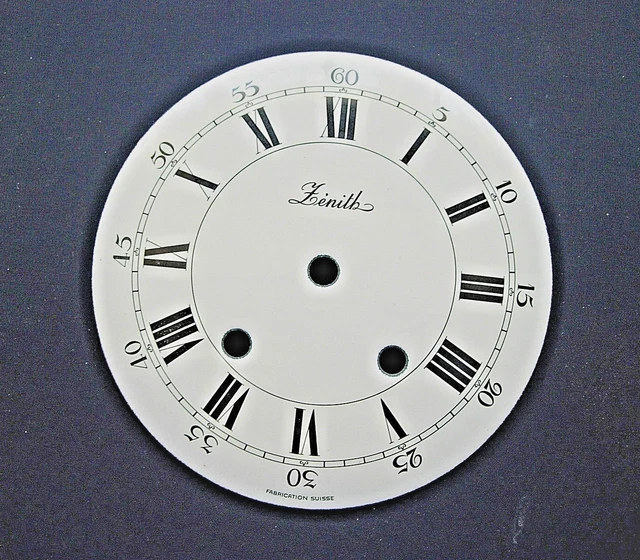 Cadran Rond Vintage Pour Montre Gousset/pendulette ZENITH - Blanc, Peint, D'occasion
