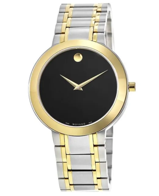 New Movado Stiri Black Dial Two-Tone Stainless Steel Men's Watch 0607278