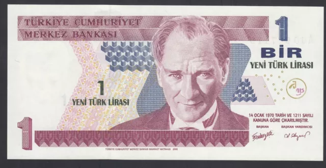 Turkey  1 N. Lira  2005  AU-UNC  P. 216,   Banknotes, Uncirculated