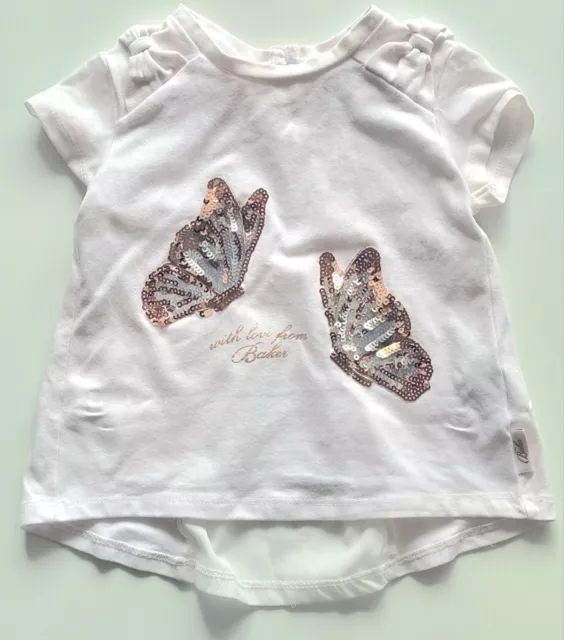 Ted Baker - Top - 12-18 Months - White Butterfly Sequins