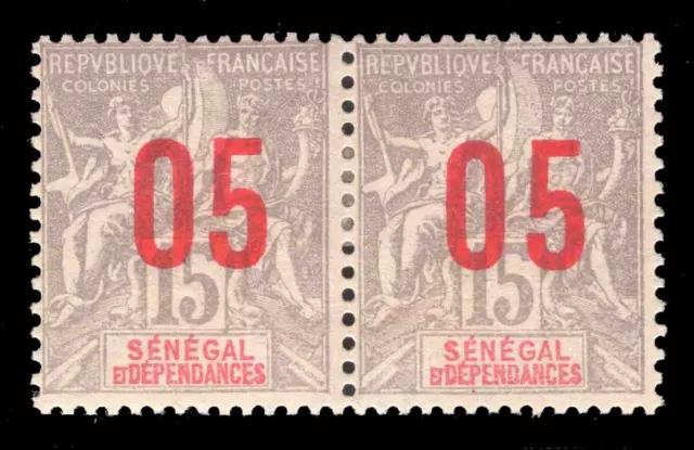 MOMEN: FRENCH COLONIES SENEGAL SC #73,73a WIDE SPACING MINT OG H LOT #66137