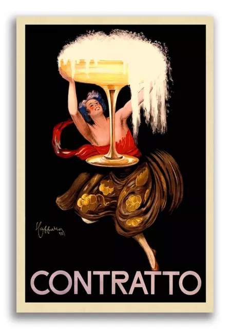 1922 Vintage Champagne Celebration Poster - Contratto - 16x24