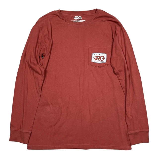 Rowdy Gentleman Red Long Sleeve Pocket Tee T Shirt Campaign Reagan Bush '84 MED